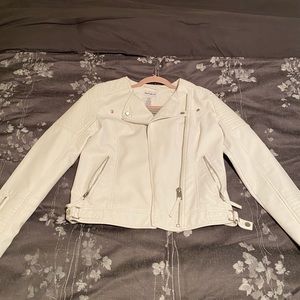 White leather Moto jacket